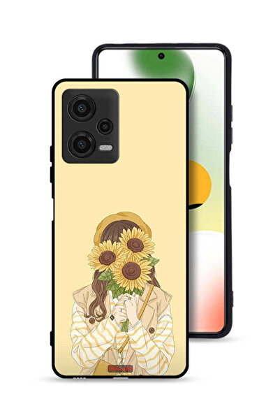 Tolwak غطاء حماية لهاتف Xiaomi Poco X5 بنقشة عباد الشمس وإخفاء الوجه