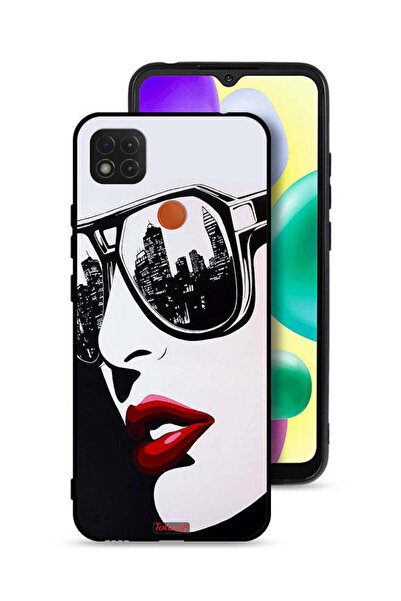 Tolwak غطاء حماية لهاتف شاومي ريدمي 10A بتصميم وجه فتاة وفن تجريدي