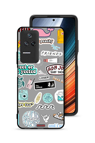Tolwak غطاء حماية لهاتف Xiaomi Poco F4 بملصقات Good Vibes