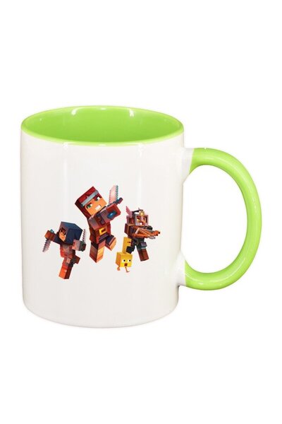 INOVATIX Cana alba personalizata, Minecraft, interior verde deschis, D1467, I...