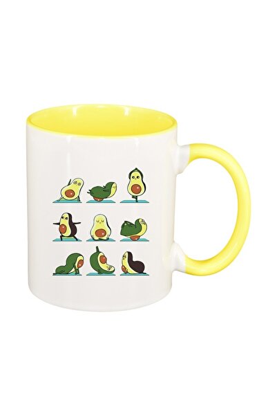 INOVATIX Cana alba personalizata, Avocado, interior galben, D1456, INOVATIX®....