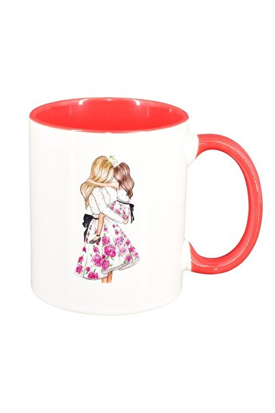 INOVATIX Cana alba personalizata, Princess, Mama Copil, Fetita, interior rosu...