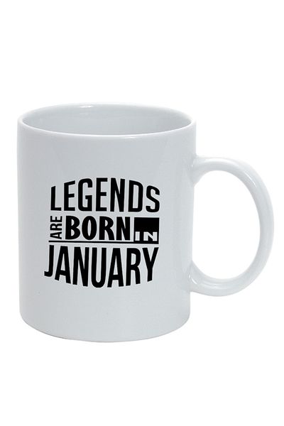 INOVATIX Personalized white mug, personalized Legend are born in January, 75 , INOVATIX®. 330ml