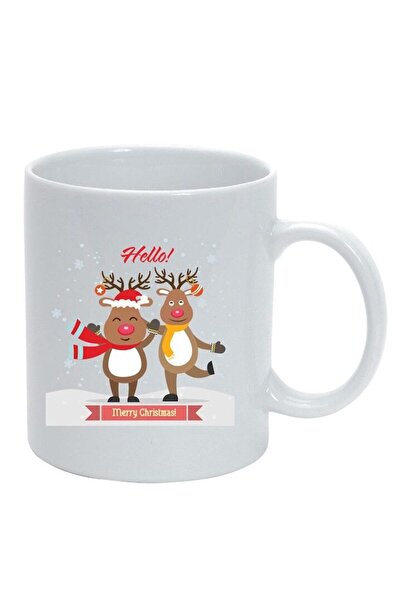 INOVATIX Cana alba personalizata, Craciun Fericit / Merry Christmas, alb, D15...