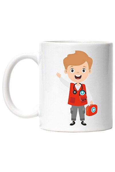 INOVATIX Cana alba personalizata, Doctor, Paramedic, Vesta, Medicina, Stetosc...