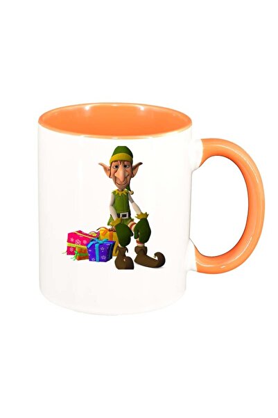 INOVATIX Εξατομικευμένη λευκή κούπα, Χριστουγεννιάτικη, πορτοκαλί εσωτερικό, ...