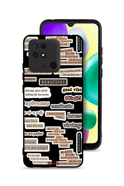 Tolwak Xiaomi Redmi 10C Protective Case Cover Beautiful Quotes Stickers