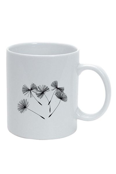 INOVATIX Personalized white mug, Dandelion, white, D955, INOVATIX®. 330ml