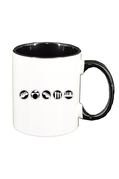 INOVATIX Персонализирана бяла чаша, Музика, черен интериор, D1440, INOVATIX®....