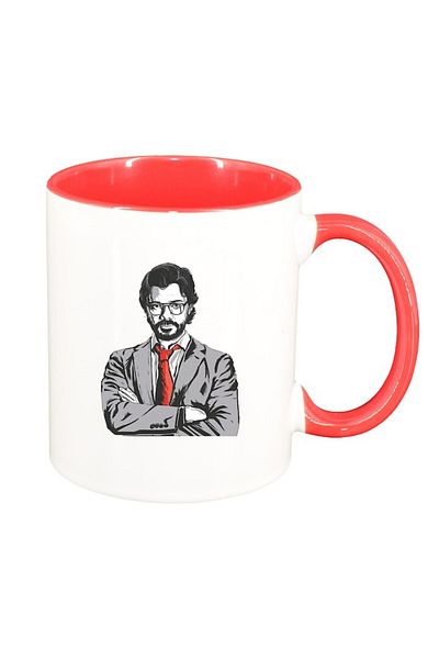 INOVATIX Personalized white mug, La Casa De Papel, red interior, D1489, INOVATIX®. 330ml