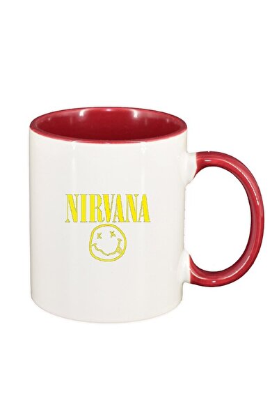 INOVATIX Εξατομικευμένη λευκή κούπα, Nirvana, σκούρο κόκκινο εσωτερικό, D1444...