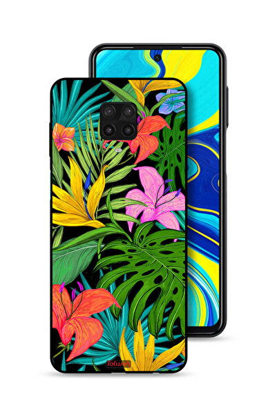 Tolwak غطاء حماية لهاتف شاومي ريدمي نوت 9S بنقشة أوراق الزهور الاستوائية