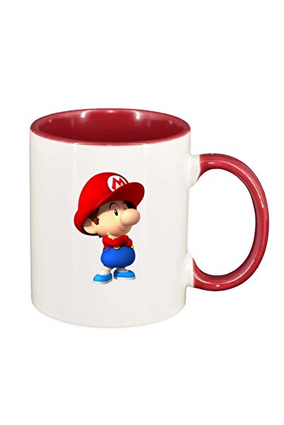 INOVATIX Персонализирана бяла чаша, Марио, червена вътрешност, D223, INOVATIX...