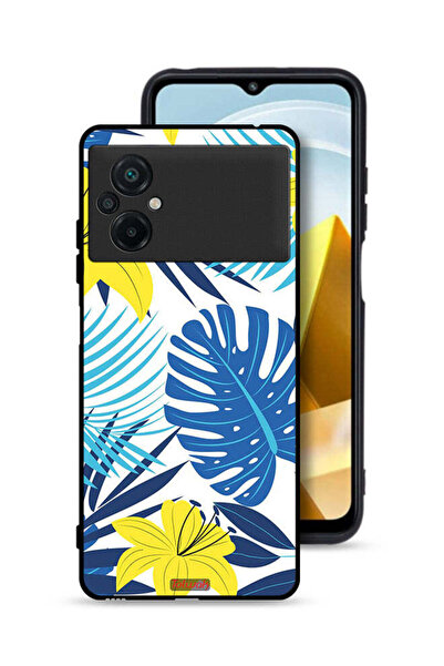 Tolwak Xiaomi Poco M5 4G Protective Case Cover Feather And Flower Art