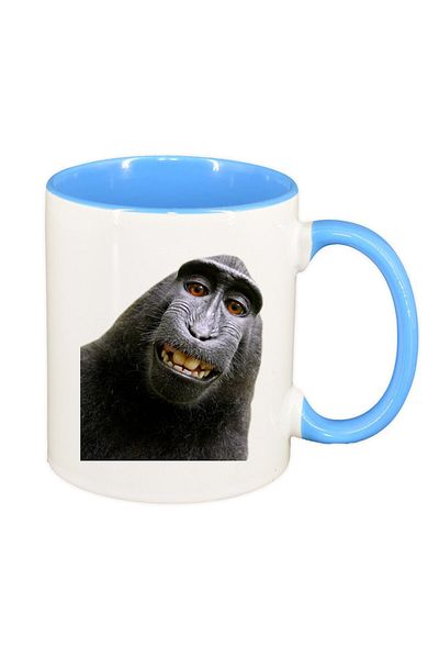 INOVATIX Personalized white mug, personalized, Monkeyinterior light blue, INOVATIX®. 330ml