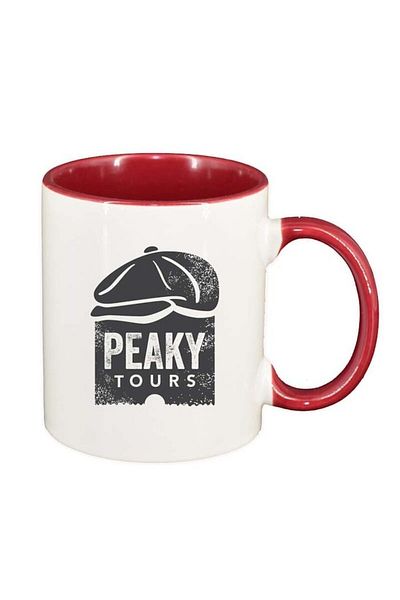 INOVATIX Personalized white mug, Peaky Blinders, dark red interior, D1311, INOVATIX®. 330ml