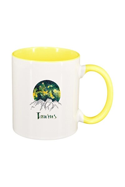 INOVATIX Cana alba personalizata, Zodiac, Taurus, interior galben, D1391, INO...