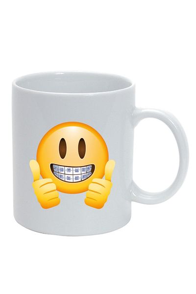 INOVATIX Personalized white mug, Emoji Like, white interior, D25, INOVATIX®. 330ml