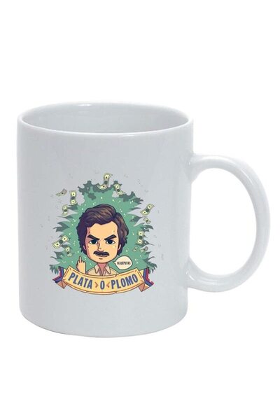 INOVATIX Cana Alba personalizată, Narcos - Pablo Escobar, alb, D1345, INOVATI...