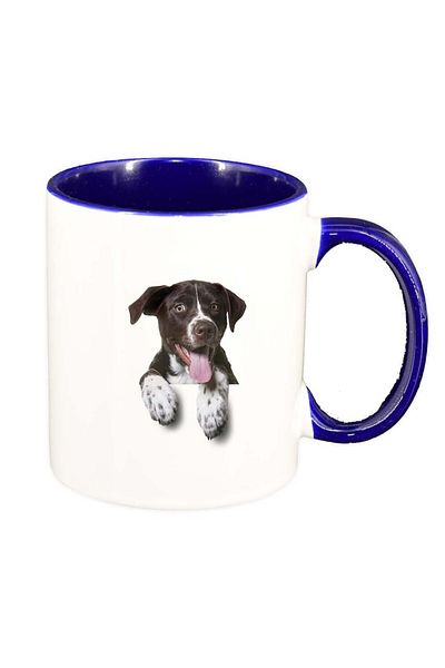 INOVATIX Cana alba personalizata, Dog, interior albastru inchis, D354, INOVATIX®. 330ml