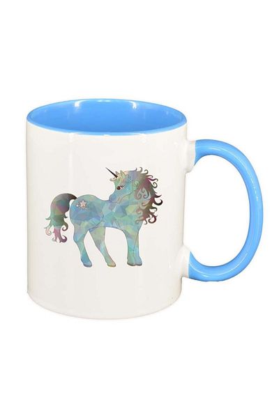 INOVATIX Cana alba personalizata, Drawn Unicorn, interior albastru, D997, INOVATIX®. 330ml