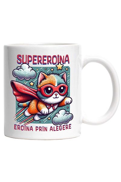 INOVATIX Personalized white mug, Super Heroine, Superhero, Heroine By Choice, INOVATIX®. 330ml
