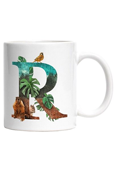 INOVATIX Cana alba personalizata, Litera, R, Pasare, Veverita, Castor, INOVAT...
