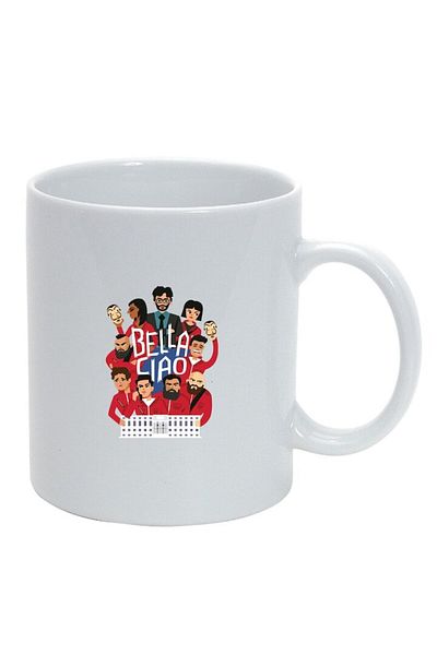 INOVATIX Personalized white mug, La casa de papel, white, D1503, INOVATIX®. 330ml