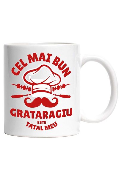 INOVATIX Personalized white mug, the best barbecue is my mustache dad, INOVATIX®. 330ml