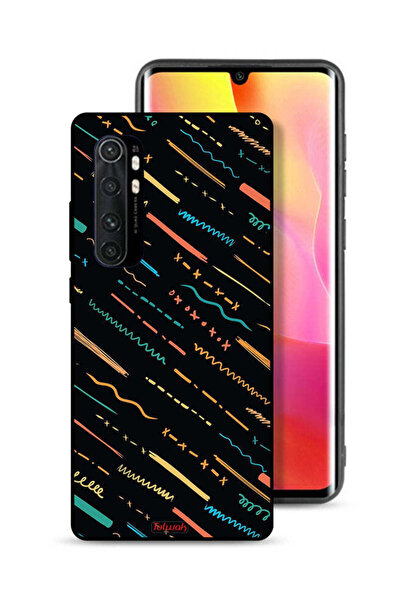 Tolwak Xiaomi Mi Note 10 Lite Protective Case Cover X Lines Abstract Pattern