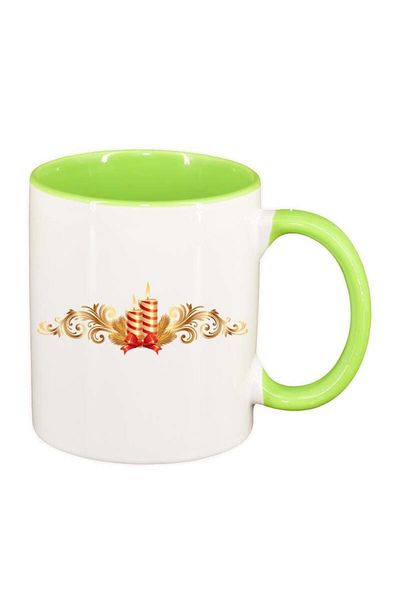 INOVATIX Personalized white mug, Christmas, light green interior, D166, INOVATIX®. 330ml