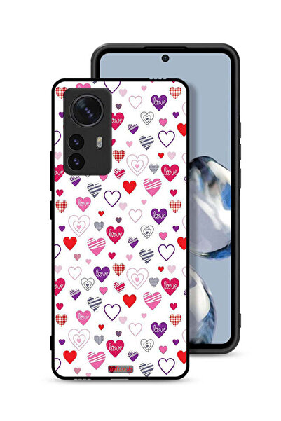 Tolwak Xiaomi 12 Protective Case Cover Hearts Doodle