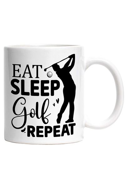 INOVATIX Personalized white mug, ul Eat sleep, golf, repeat - eat sleep golf repeat, INOVATIX®. 330ml
