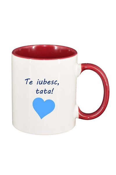 INOVATIX Personalized white mug, I love you..., red interior, D1026, INOVATIX®. 330ml