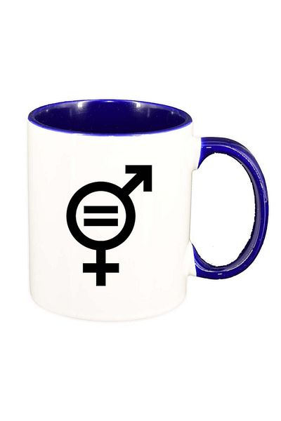 INOVATIX Cana alba personalizata, Gender Sign, interior albastru inchis, D989, INOVATIX®. 330ml