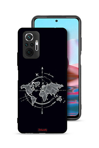 Tolwak غطاء حماية لهاتف شاومي ريدمي نوت 10 برو 4G برسومات البوصلة