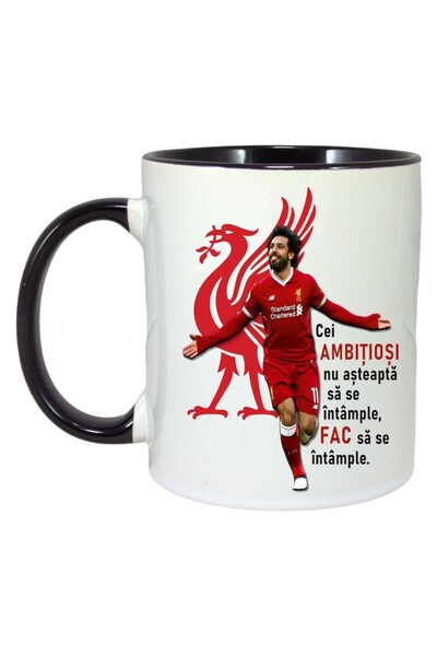 INOVATIX Cana Alba Personalizata, Salah Ambitie, Maner Si Interior Negru, ®. 330ml