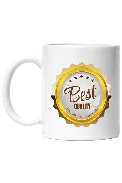 INOVATIX Cana alba personalizata, Mesaj In Engleza Best Quality, Stele, Premiu, Calitate, INOVATIX®. 330ml