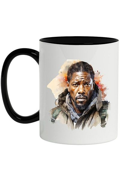 INOVATIX Personalized white mug, Terry Crews, Actor, Celebrity, Movies, with Black Handle, INOVATIX®. 330ml