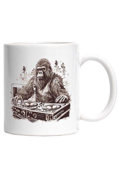 INOVATIX Персонализирана бяла чаша, Горила, Гора, Музика, DJ, Продукция, Микс...