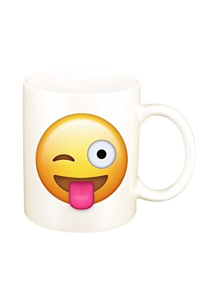 INOVATIX Cană albă personalizată, Emoji Winking, D34, INOVATIX®. 330ml