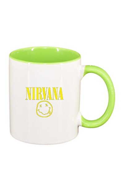 INOVATIX Персонализирана бяла чаша, Нирвана, светлозелена вътрешност, D1444, ...