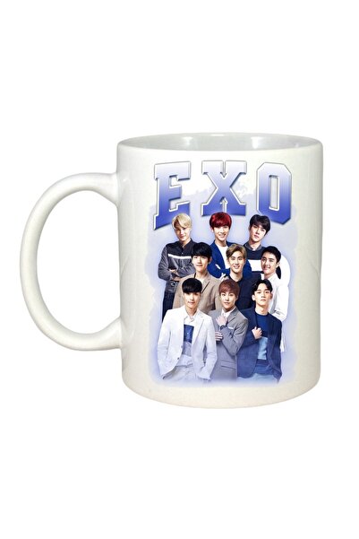 INOVATIX Cana Alba Personalizata, Formatia/trupa Exo 9, Maner Si Interior Alb, ®. 330ml