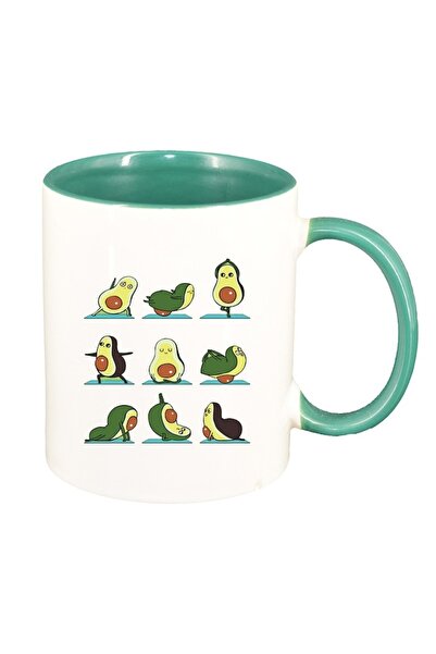 INOVATIX Εξατομικευμένη λευκή κούπα, Αβοκάντο, πράσινο εσωτερικό, D1456, INOV...