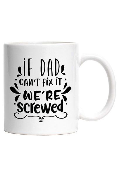 INOVATIX Personalized white mug, for those who wait for dad to fix everything, INOVATIX®. 330ml