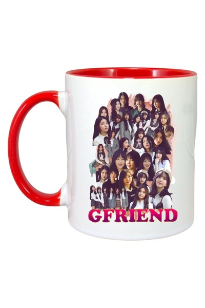 INOVATIX Cana Alba Personalizata, Formatia/trupa Gfriend, Maner Si Interior Rosu, ®. 330ml