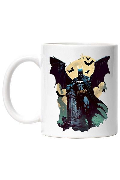 INOVATIX Personalized white mug, Batman, DC, Cemetery, Superheroes, Comics, Bat, INOVATIX®. 330ml