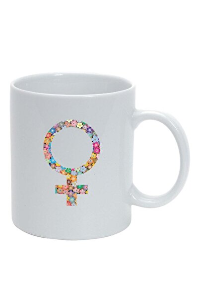 INOVATIX Cană albă personalizată, Semnul de gen floral, alb, D1005, INOVATIX®...