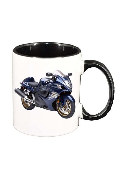 INOVATIX Personalized white mug, Motor, black interior, D44, INOVATIX®. 330ml
