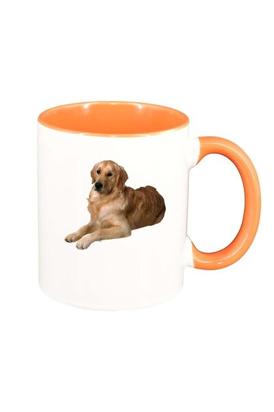 INOVATIX Cana alba personalizata, Dog, interior portocaliu, D347, INOVATIX®. ...